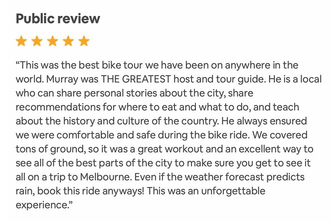 Famous Melbourne City Bike Tour - Neighborhoods beyond the central streets
