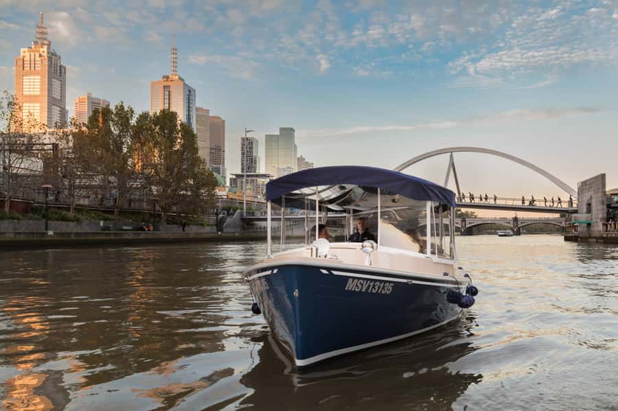 Melbourne: Private Yarra River Cruise w/ Cheese & Wine - Crown and Southbank from the river