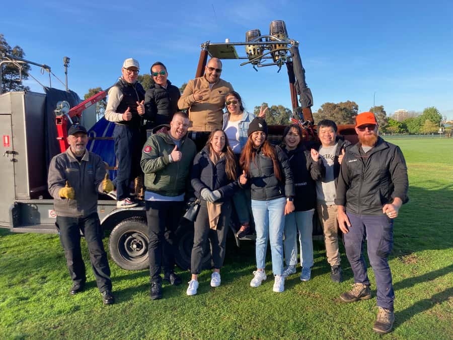 Melbourne: Sunrise Hot Air Balloon Experience - The safety briefing with Dom and the crew