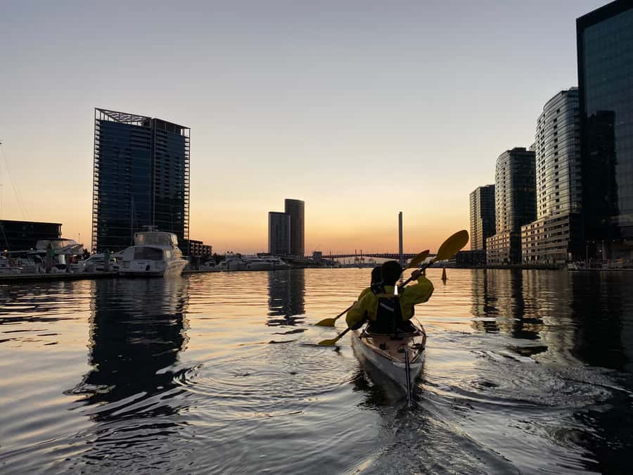 Melbourne: Sunset Kayak Tour with Dinner - Beneath the Bolte Bridge and toward the city