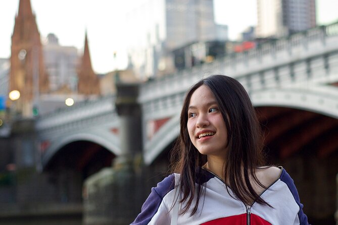 Pose for professional pics while enjoying Melbourne history walk - Flinders Street Station, a pub stop, and Chloe