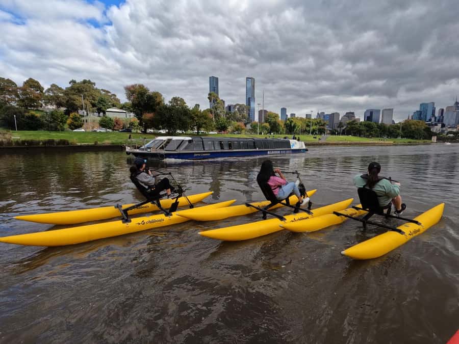 Yarra River, Melbourne Waterbike Tour - Under Princes Bridge toward Federation Square